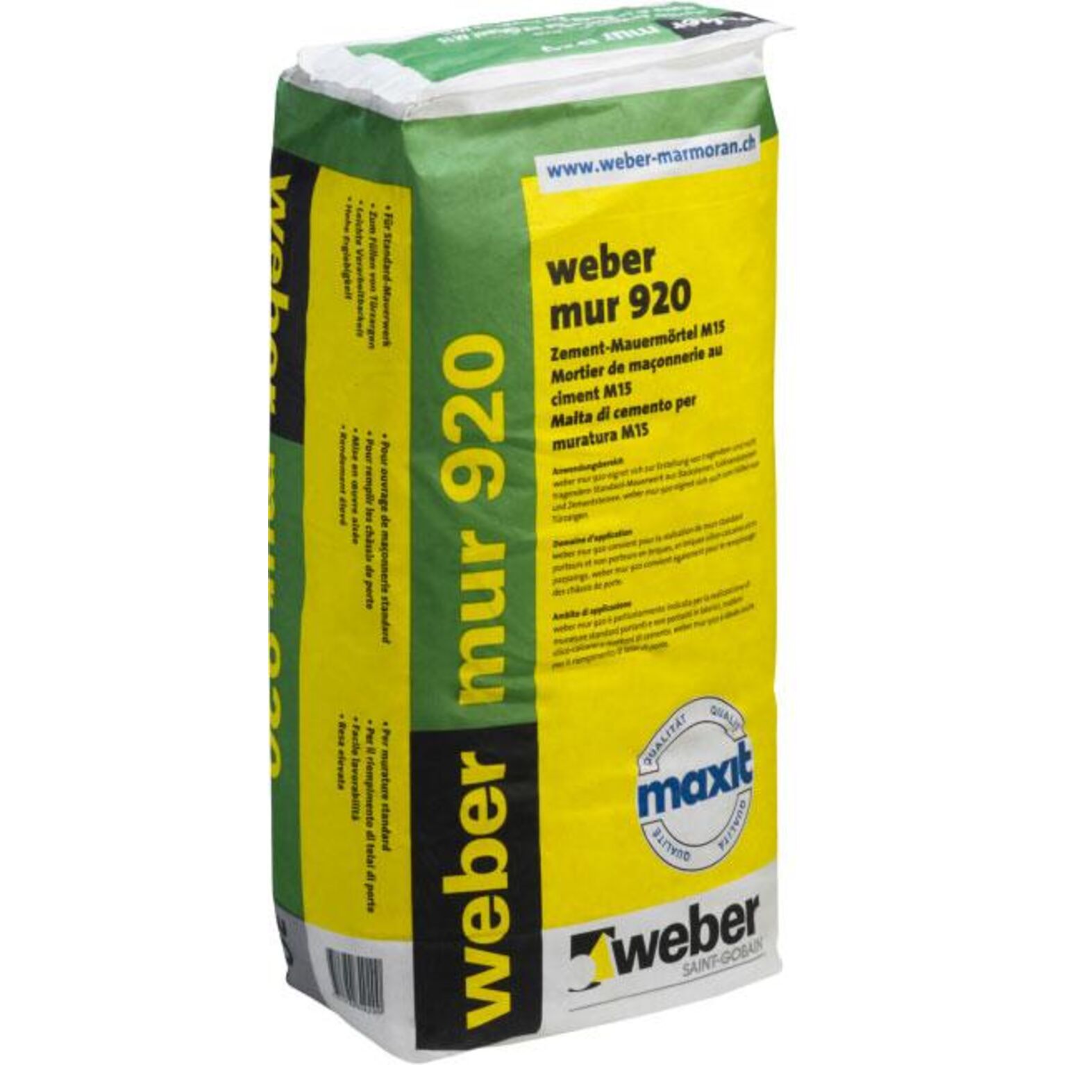 weber mur 920 Zementmauermörtel M15 0-4mm 25kg | HGC