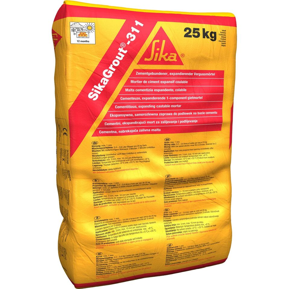SikaGrout®-558 25 Kg – Vergussmörtel Von Sika, Für Präzise Verankerungen
